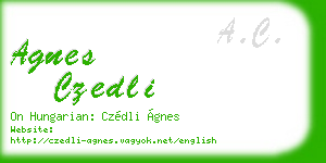 agnes czedli business card